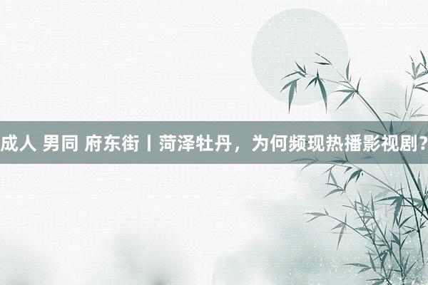 成人 男同 府东街丨菏泽牡丹，为何频现热播影视剧？
